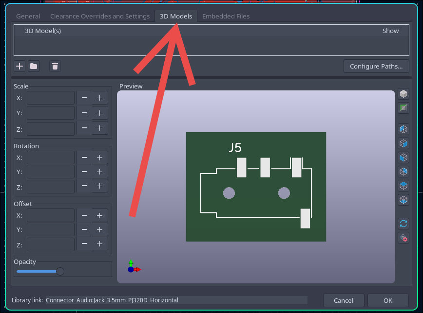 3d models tab