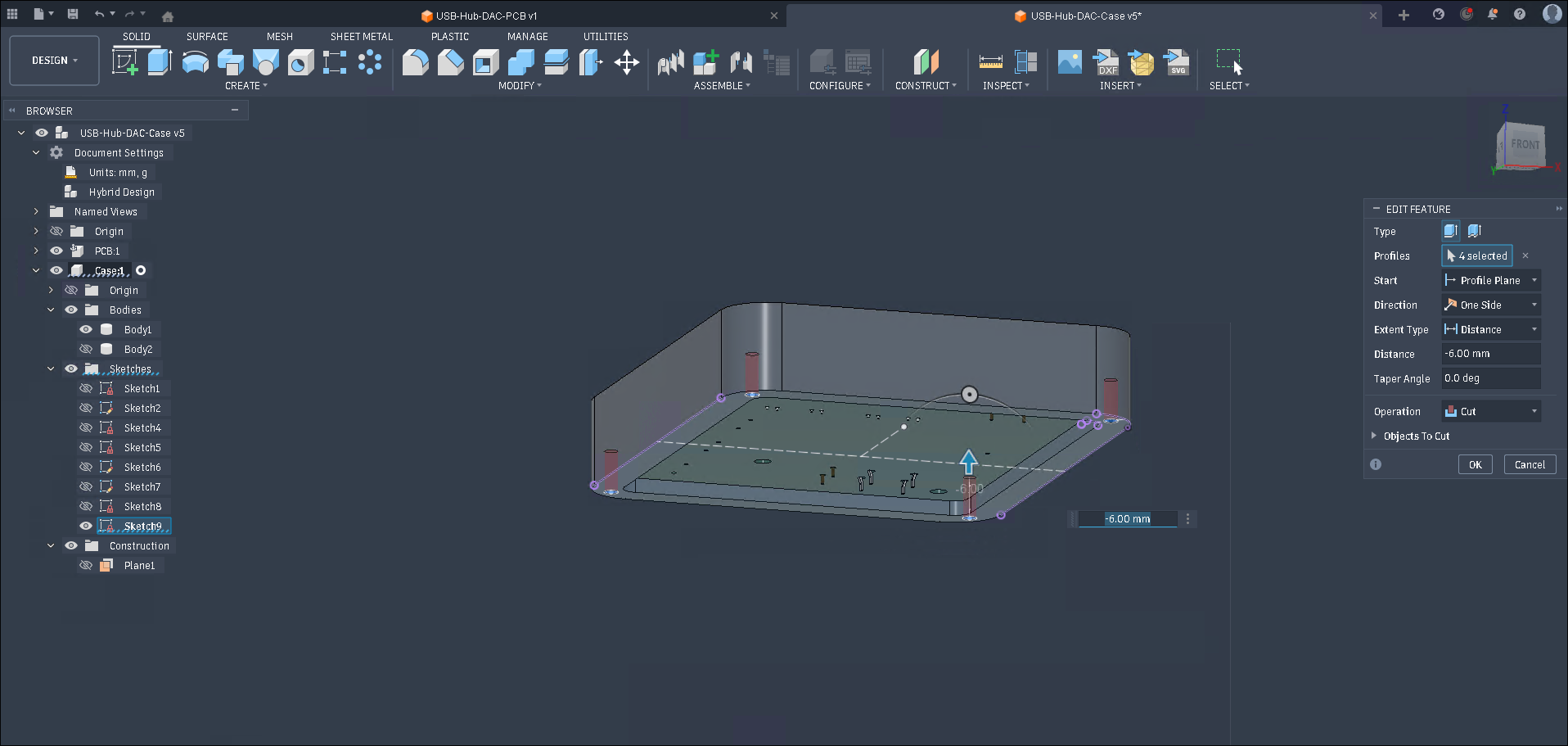 screw holes extrude