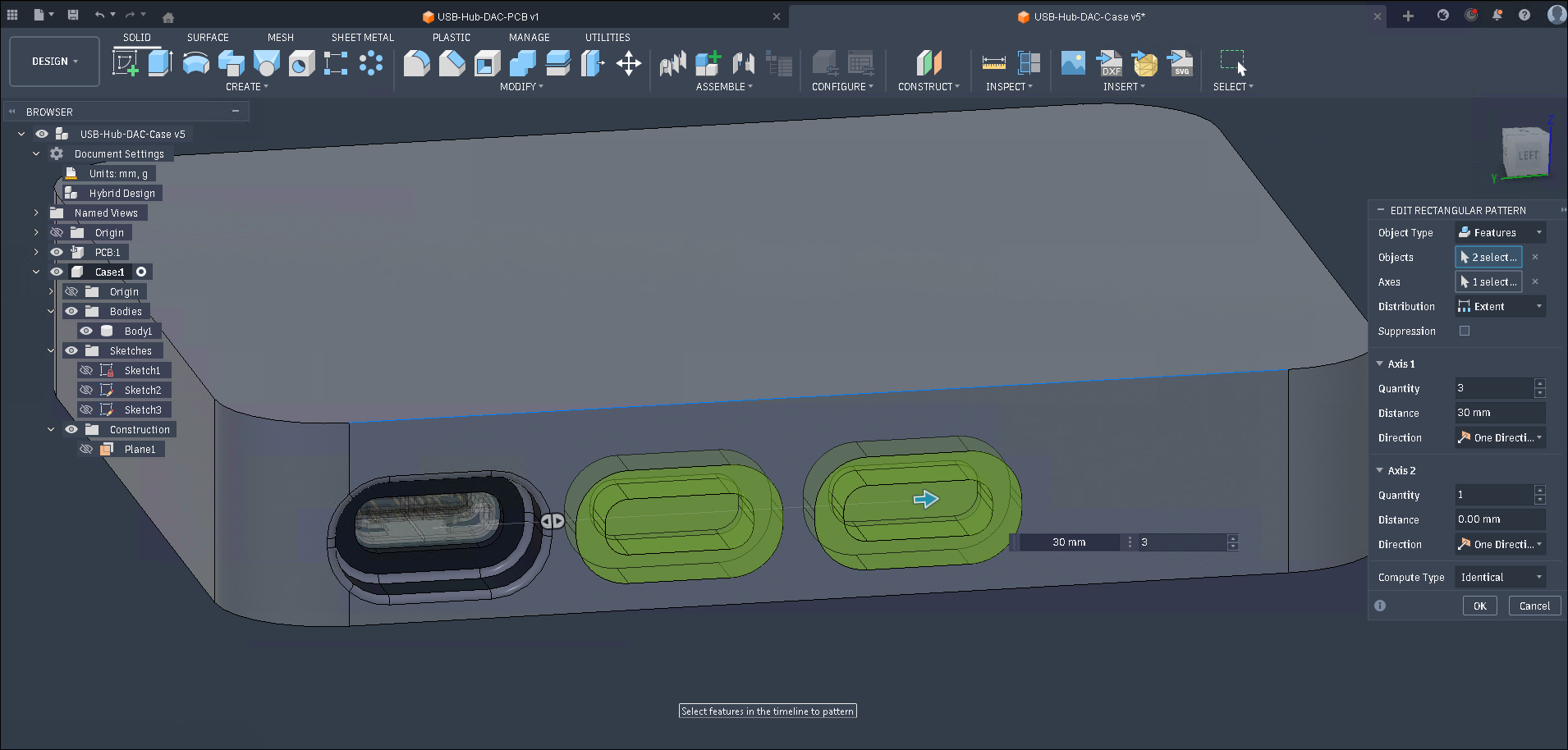 usb rectangular pattern